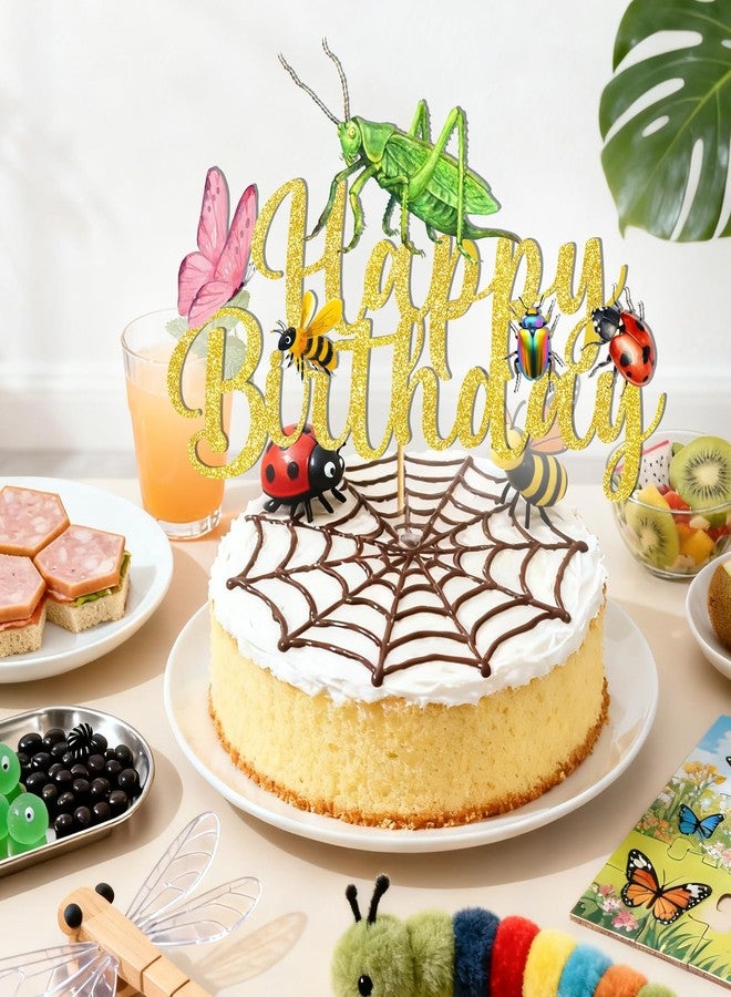 MZ.ogm Bug Cake Topper: Bug Birthday Party Decorations Insect Cake Decorations for Ladybug Decor Party Supplies - Image 4