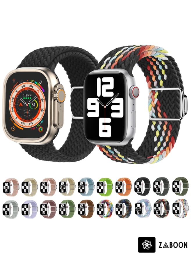 Zaboon Apple Watch SE 2022 40mm Nylon Loop Magnetic Buckle Watch Band - Image 3