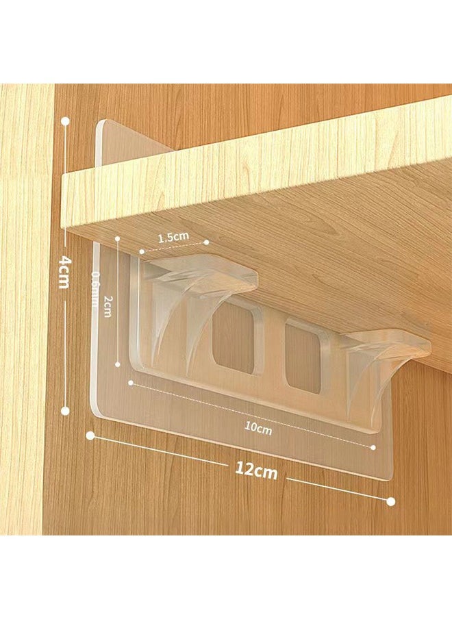 Generic - 4 Pcs Punch Free Shelf Support Peg-Clear Self Adhesive Shelves Clips for Kitchen Cabinet Book Shelves-Strong Partition Bracket Holders Pin Non Marking Adhesive Closet Clapboard Layer-Load Bearing - Image 1