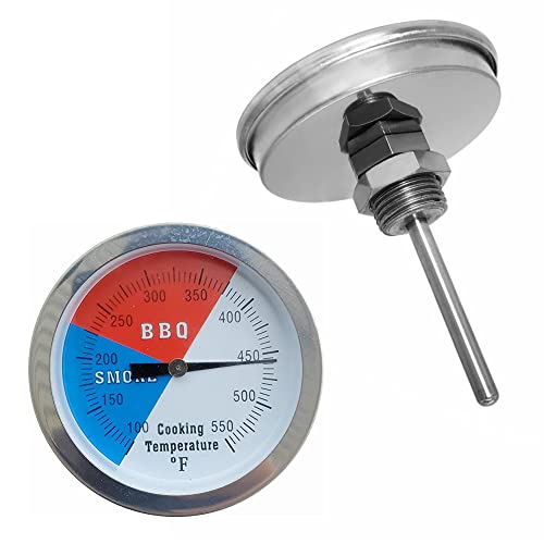 YOTOM 2 Pack BBQ Grill Temperature Gauge, 3 inch Dial Face Charcoal Grill Pit Smoker Thermometer Gauge BBQ Temp Gauge Grill Thermometer - Image 1
