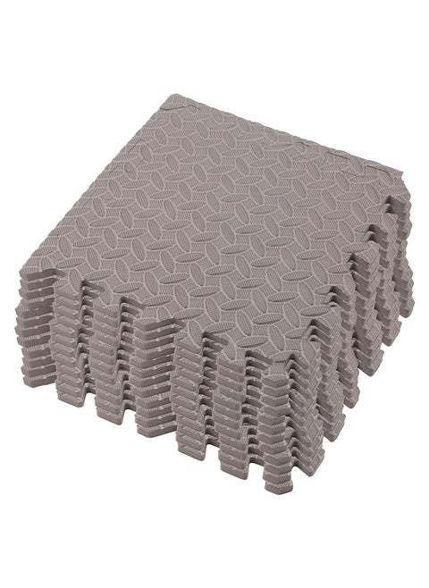 Interlocking Foam Tiles Playground Flooring Puzzle Mat Anti-Skid Mat with Finishing Border, Grey