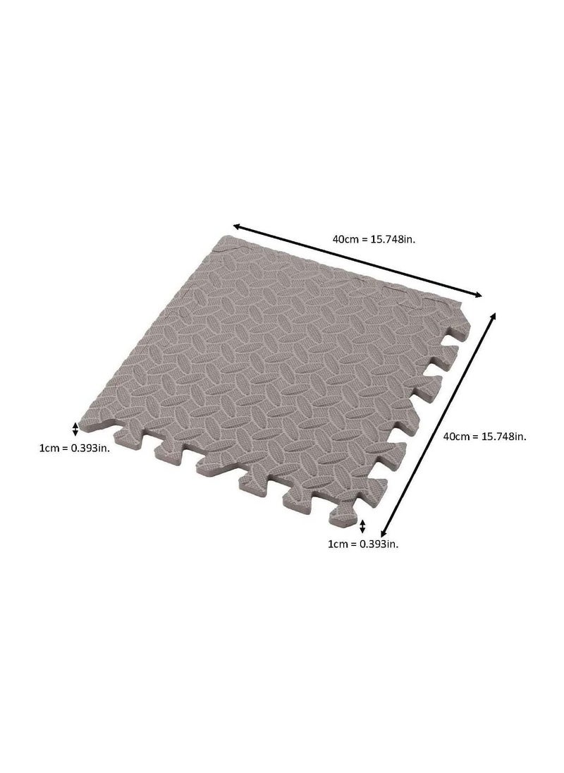 Interlocking Foam Tiles Playground Flooring Puzzle Mat Anti-Skid Mat with Finishing Border, Grey