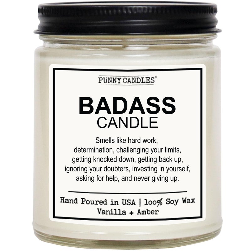 Funny Candles â€“ Hilarious Congrats Gift for Graduates, Promotions, New Jobs, Boss, Good Luck, Motivational or Just Crushing Life, Vanilla Scented, 100% Soy Wax, USA Made - Image 1