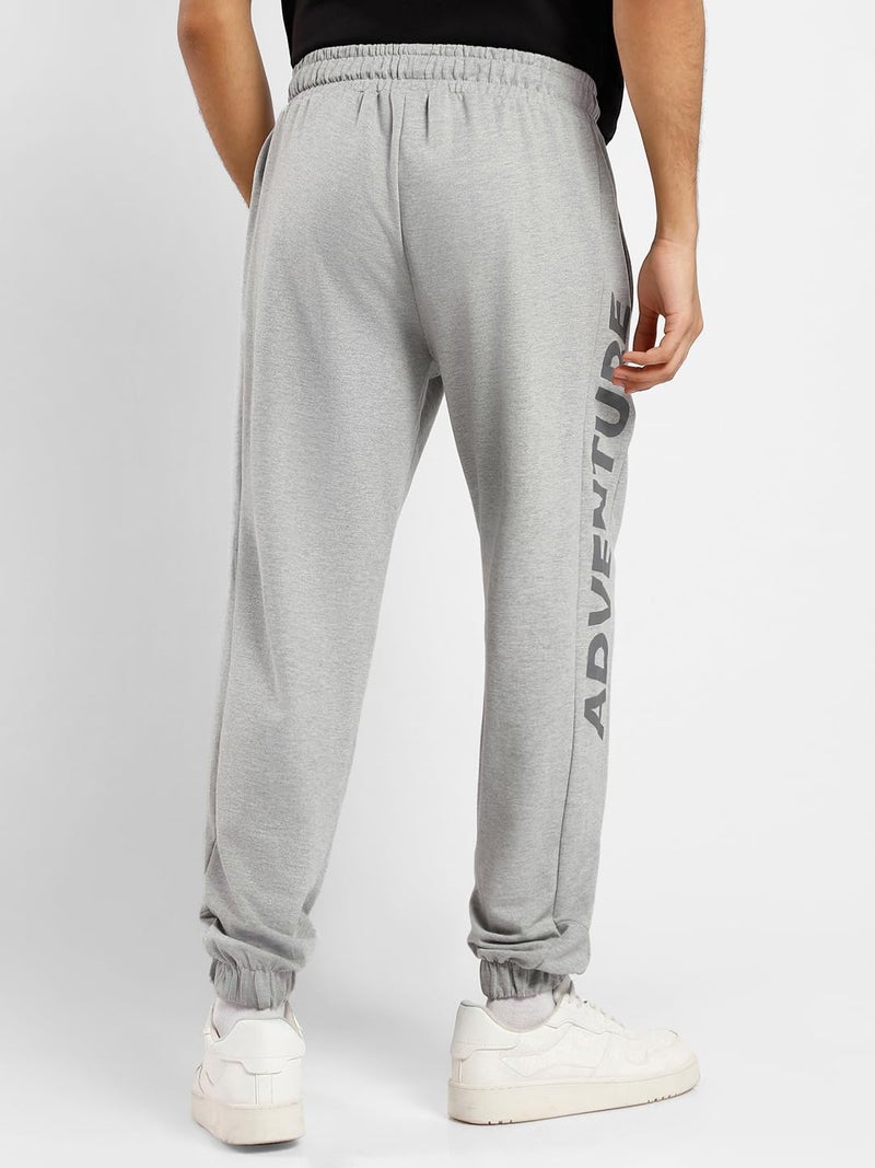 NOBERO Men's Relaxed Fit Mid Rise Track Pants (1M-BWJG-R0089_Grey Melange, Small - Image 2