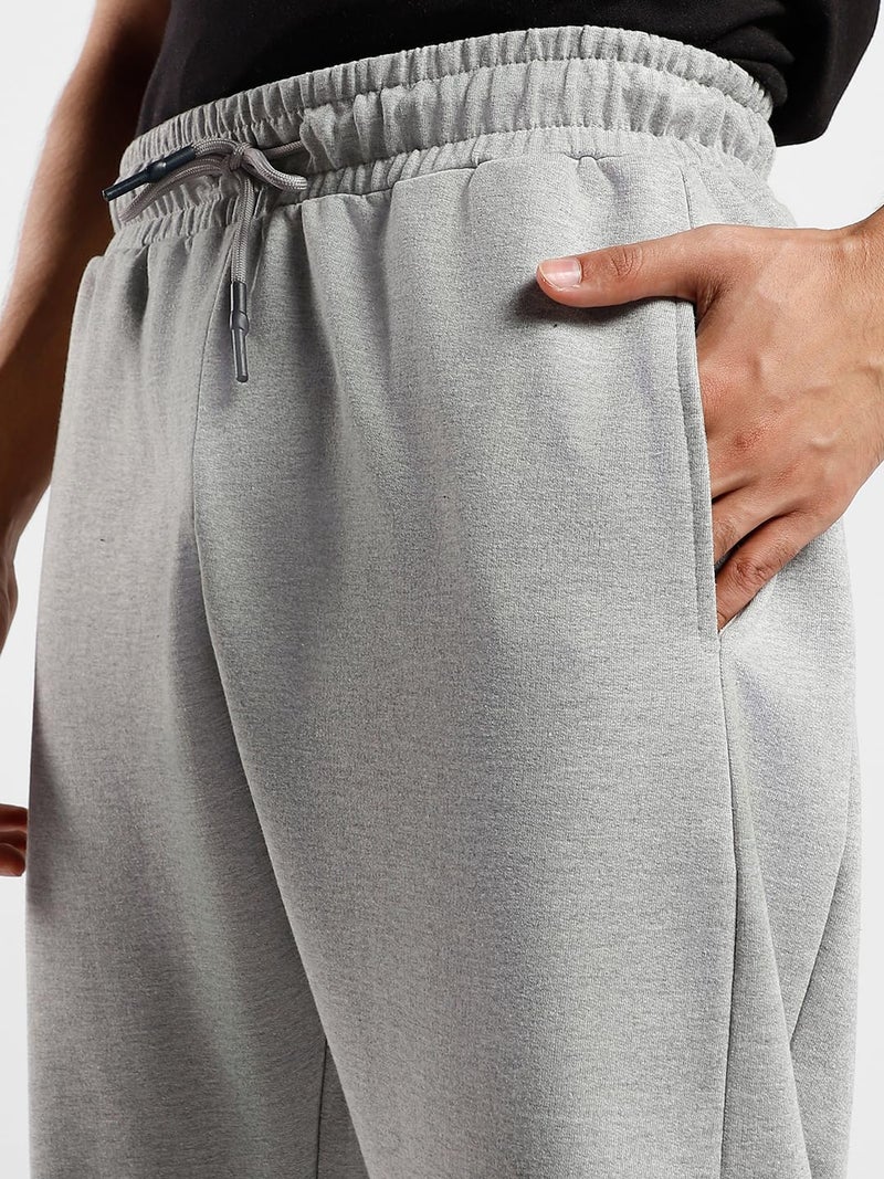 NOBERO Men's Relaxed Fit Mid Rise Track Pants (1M-BWJG-R0089_Grey Melange, Small - Image 3