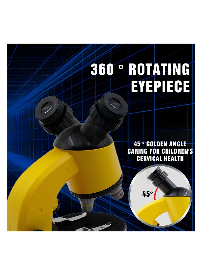 SYOSI Microscope for Kids Educational Toys Kits, Science Experiments Kit Toys, Biology Experiment Activity, with 100X-1200X Microscope, Slides, LED Light and Carrying Box for Students Science Lab - Image 5