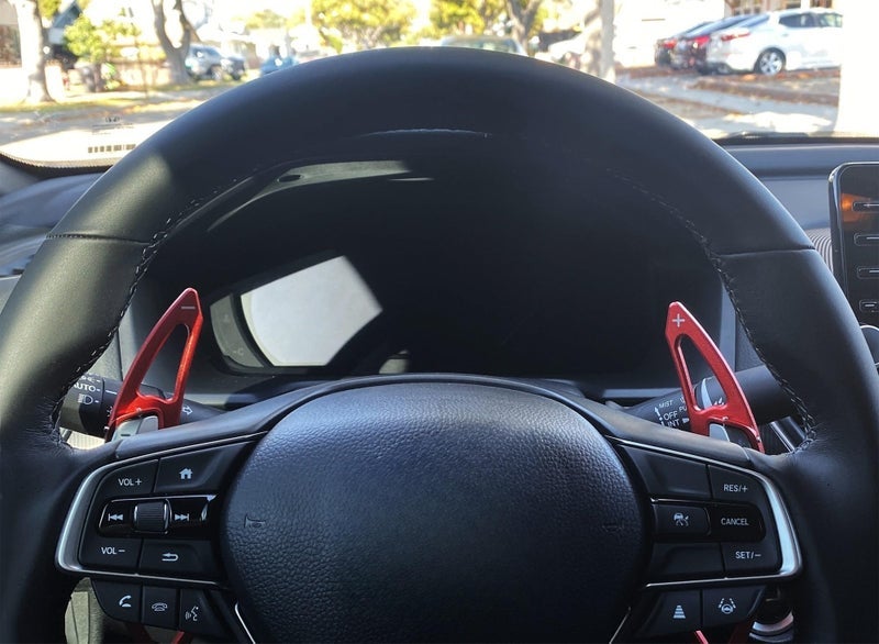 iJDMTOY JDM Style Sports Red Aluminum Larger Paddle Shifter Extension Compatible with Honda 2022-up Civic, 2023+ Accord, CR-V and Acura Integra - Image 3