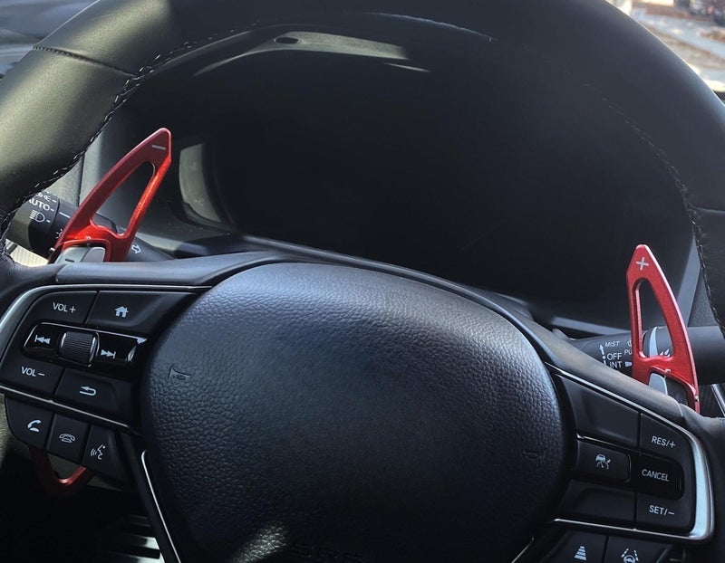 iJDMTOY JDM Style Sports Red Aluminum Larger Paddle Shifter Extension Compatible with Honda 2022-up Civic, 2023+ Accord, CR-V and Acura Integra - Image 2