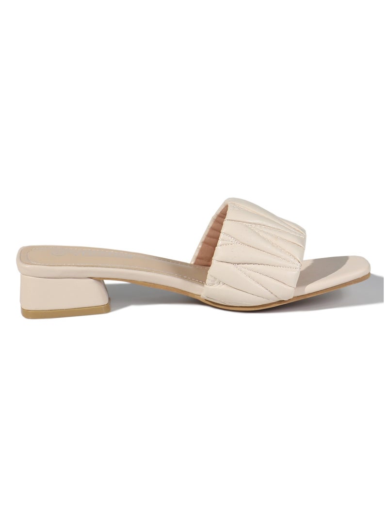 SD.Felano Women Low-Heeled Slide Shoes | Open Toe, Comfortable, Casual Slip-On Sandal Heels for Girls & Ladies | Lightweight Women's Fashion Shoes for Work, Bride Wedding Dress Heels Shoes  - Image 2