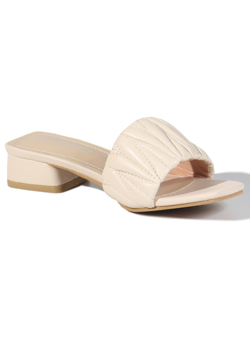 SD.Felano Women Low-Heeled Slide Shoes | Open Toe, Comfortable, Casual Slip-On Sandal Heels for Girls & Ladies | Lightweight Women's Fashion Shoes for Work, Bride Wedding Dress Heels Shoes  - Image 3