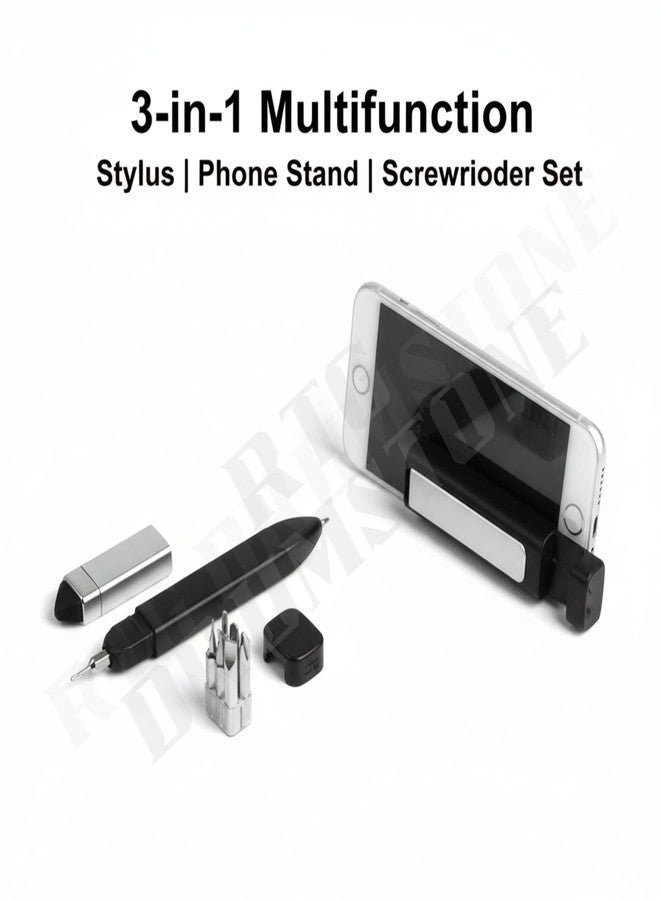 Drumstone 𝐃𝐈𝐖𝐀𝐋𝐈 𝟏𝟓 𝐘𝐄𝐀𝐑 𝐆𝐔𝐀𝐑𝐀𝐍𝐓𝐄 4-in-1 Multifunction Stylus Pen with Phone Holder & Screwdriver Set – Multipurpose Tech Tool Pen for Home, Office & School - Image 3
