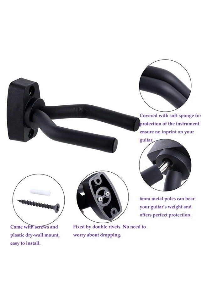 ShebSheb Guitar Hanger Wall Mount , Guitar Holder Wall Mount Hook Stand Display with Screws - Easy to Install - Fits All Size Guitars, Bass, Mandolin, Banjo, Ukulele  - Image 2