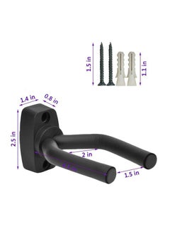 ShebSheb Guitar Hanger Wall Mount , Guitar Holder Wall Mount Hook Stand Display with Screws - Easy to Install - Fits All Size Guitars, Bass, Mandolin, Banjo, Ukulele  - Image 3