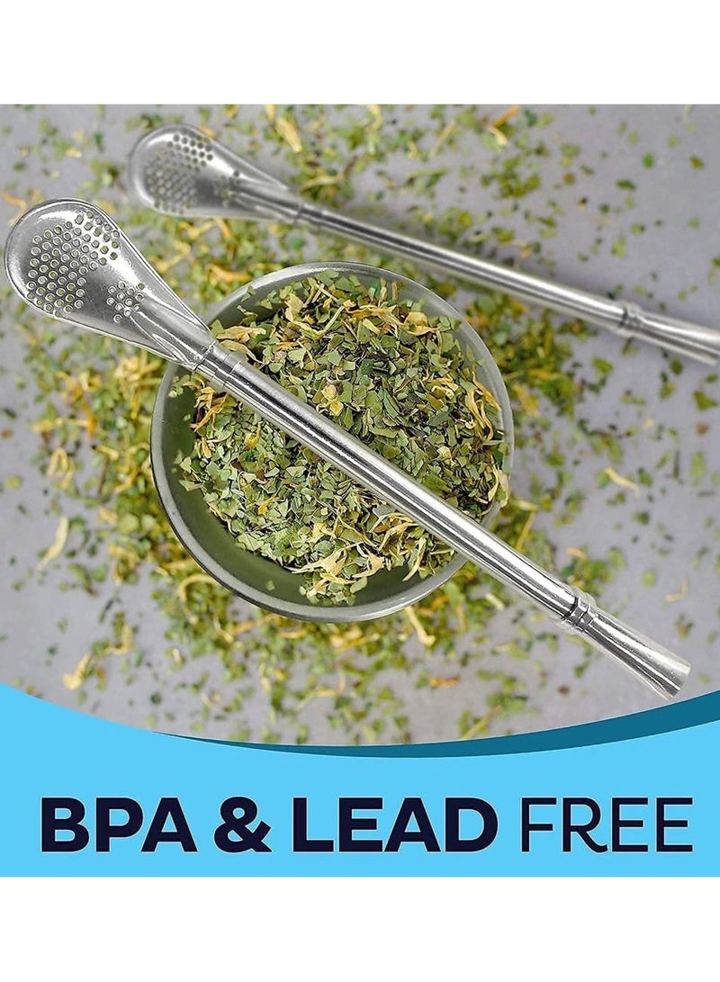 إكسفور كوب شاي يربا ميت 230 مللي لون أخضر فاتح من الفولاذ المقاوم للصدأ مزدوج الجدران سهل الغسل كوب عازل منزلي لشرب يربا ماتي ذو الأوراق السائبة مع مصاصة بومبيلا - Image 4