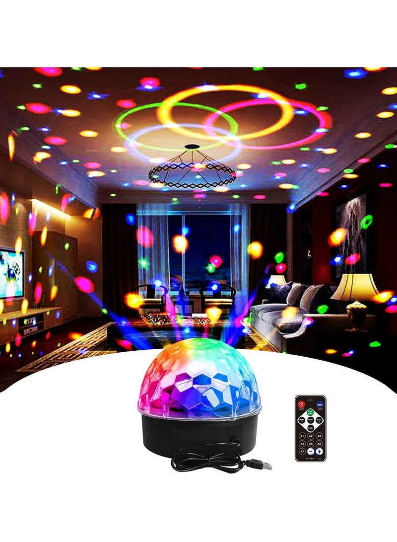 أضواء كرة الديسكو، 12 لونًا من مصابيح LED للحفلات، أضواء دوارة تعمل بصوت DJ، اتصال هاتفي لاسلكي مع جهاز تحكم عن بعد للمنزل KTV عرض رقص الزفاف - Image 1