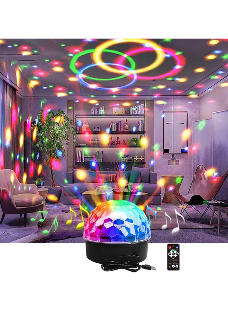 أضواء كرة الديسكو، 12 لونًا من مصابيح LED للحفلات، أضواء دوارة تعمل بصوت DJ، اتصال هاتفي لاسلكي مع جهاز تحكم عن بعد للمنزل KTV عرض رقص الزفاف - Image 4