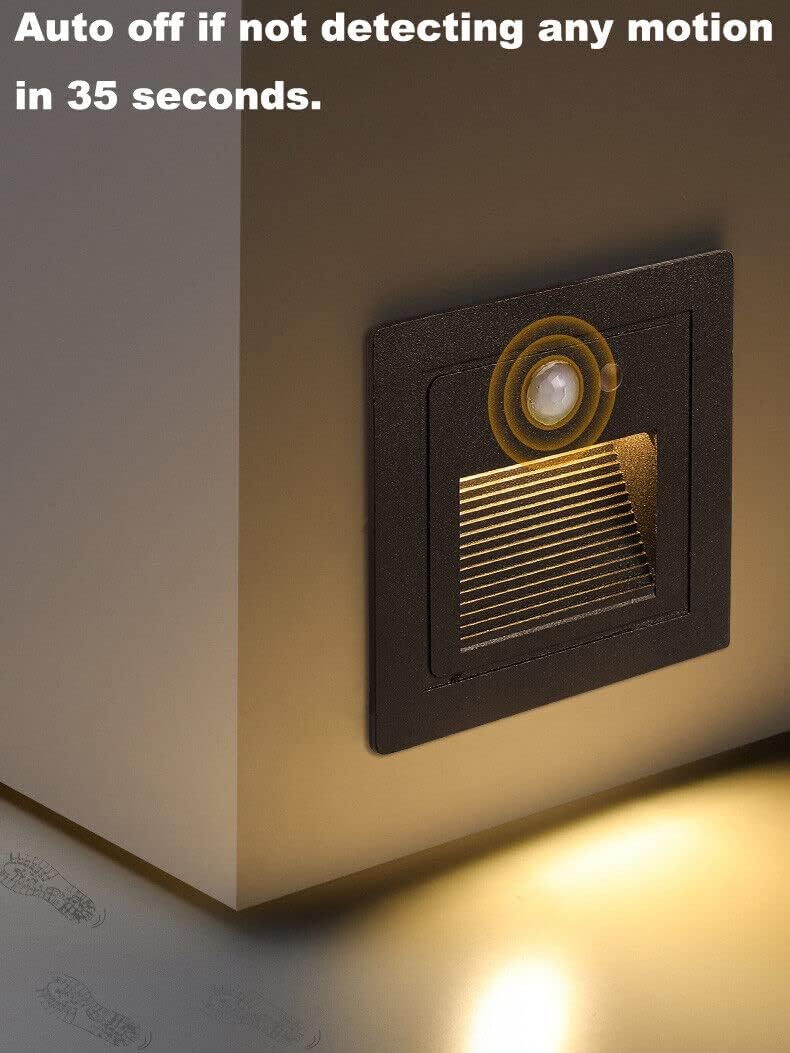 SAH Led Dark Grey 3W Foot Light/Motion Sensor Step Light for Stairs/Foot lamp for Bedroom/Step Light for Stairs/Stairacse,Corridoors, Entrygate, Stage Shows, Backyard, - Image 5