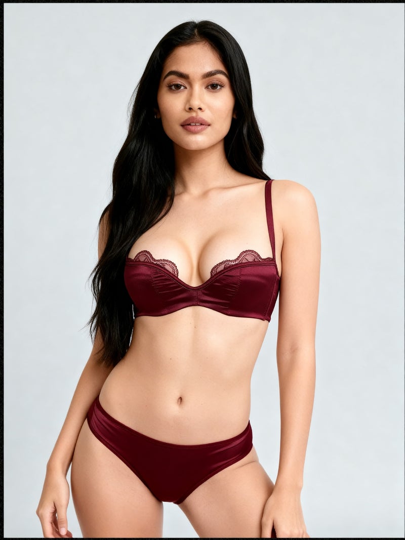 Laceandme Sexy Lace Lingerie Set for Women – Designer Bra & Matching Panty | Romantic Intimates Wear - Image 1