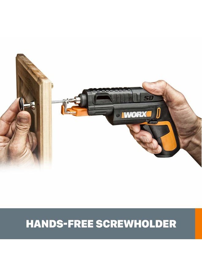 Worx 4V Electric Screwdriver, Rechargeable Cordless Power Screwdriver Set with 6 Bits, Screw Holder, Charger - WX255L - Image 3
