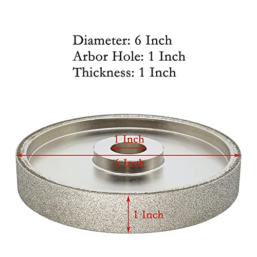 CAQUXIL CBN Grinding Wheel 6 inch Dia x 1 inch Wide, 1 inch Arbor Hole, Sharpen High Speed Steel Cutting Tools, Diamond Grinding Wheel 80 Grit - Image 2