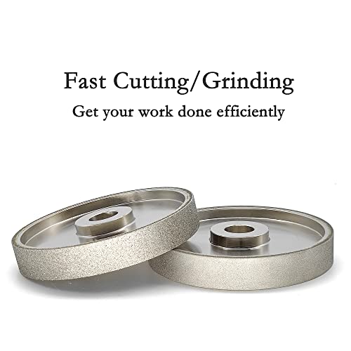 CAQUXIL CBN Grinding Wheel 6 inch Dia x 1 inch Wide, 1 inch Arbor Hole, Sharpen High Speed Steel Cutting Tools, Diamond Grinding Wheel 80 Grit - Image 3