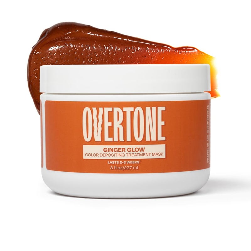 بلسم تلوين الشعر oVertone 8 أونص لون شعر شبه دائم مع زبدة الشيا وزيت جوز الهند صبغة شعر مؤقتة نباتية خالية من القسوة توهج الزنجبيل