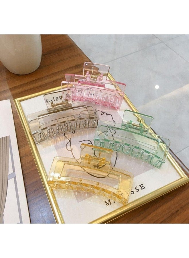Blubby Chic Plastic Hair Clutch for Women - Medium Size Trendy Hair Clip Pack of 6 Hair Claws for Thick Long Hair - Jaw Clips, Clutches, Barrettes Hair Accessories, (Water Colors) - Image 5