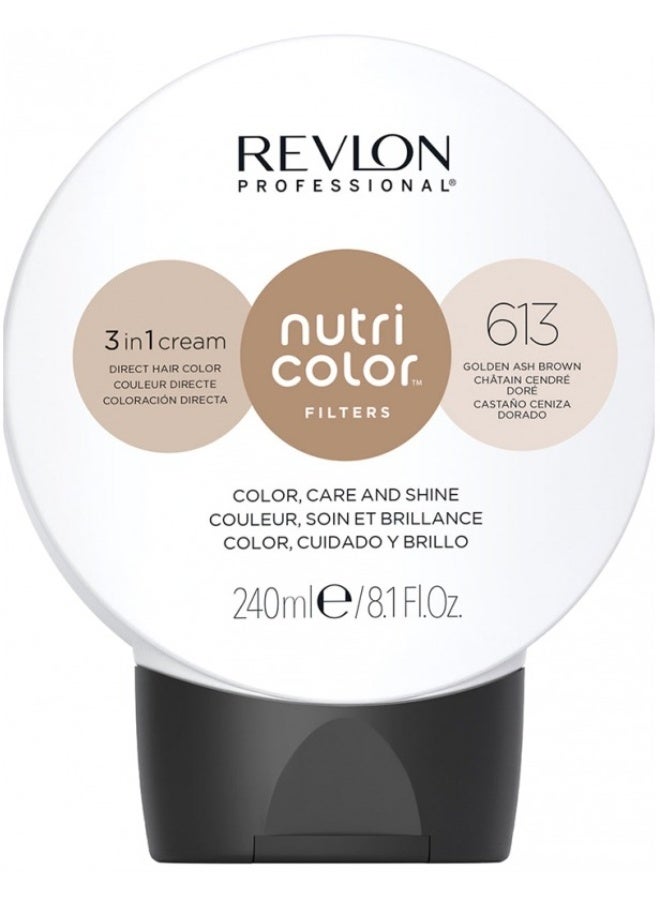 Revlon Professional Nutri Color Filters Soin Crème 3en1 Repigmentant Nutritif 240 ml - Hair Colour: 613 Châtain Cendré Doré - Image 1