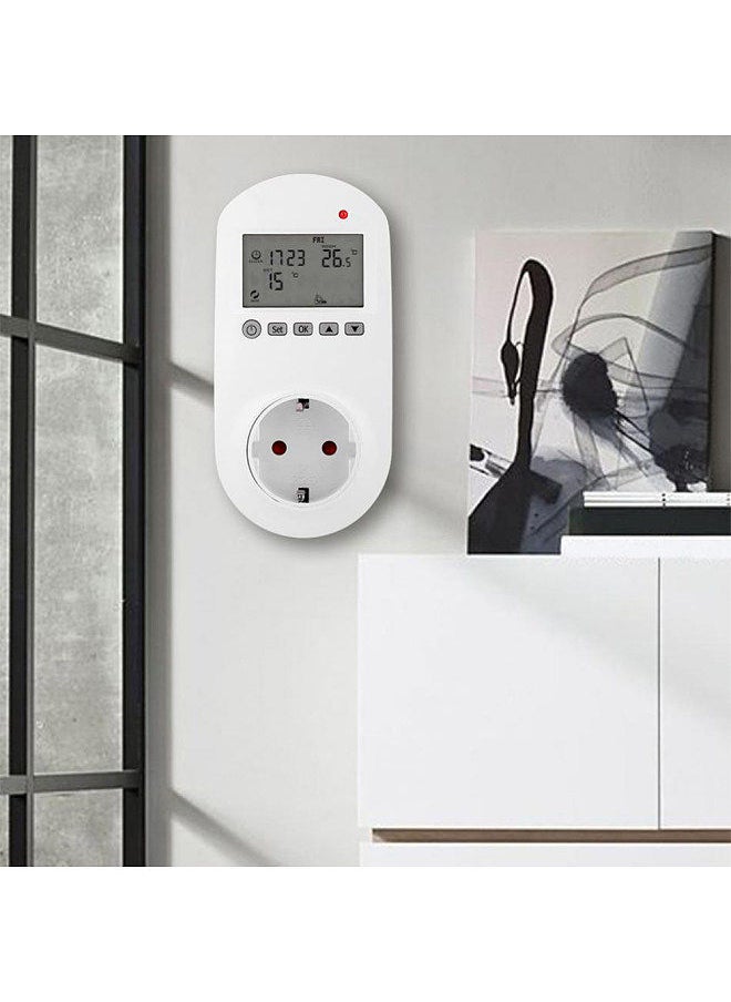 WiFi Plug-in Thermostat Smart Plug-In Programmable Thermostat Wireless Thermostat Outlet LCD Display Temperature Controller Smart Life APP Remotes Control