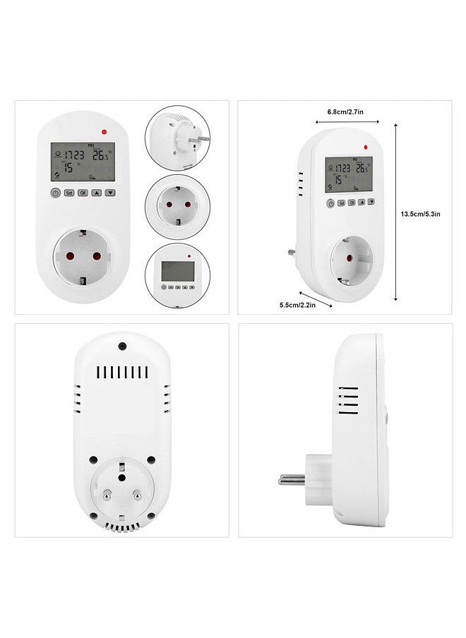 WiFi Plug-in Thermostat Smart Plug-In Programmable Thermostat Wireless Thermostat Outlet LCD Display Temperature Controller Smart Life APP Remotes Control