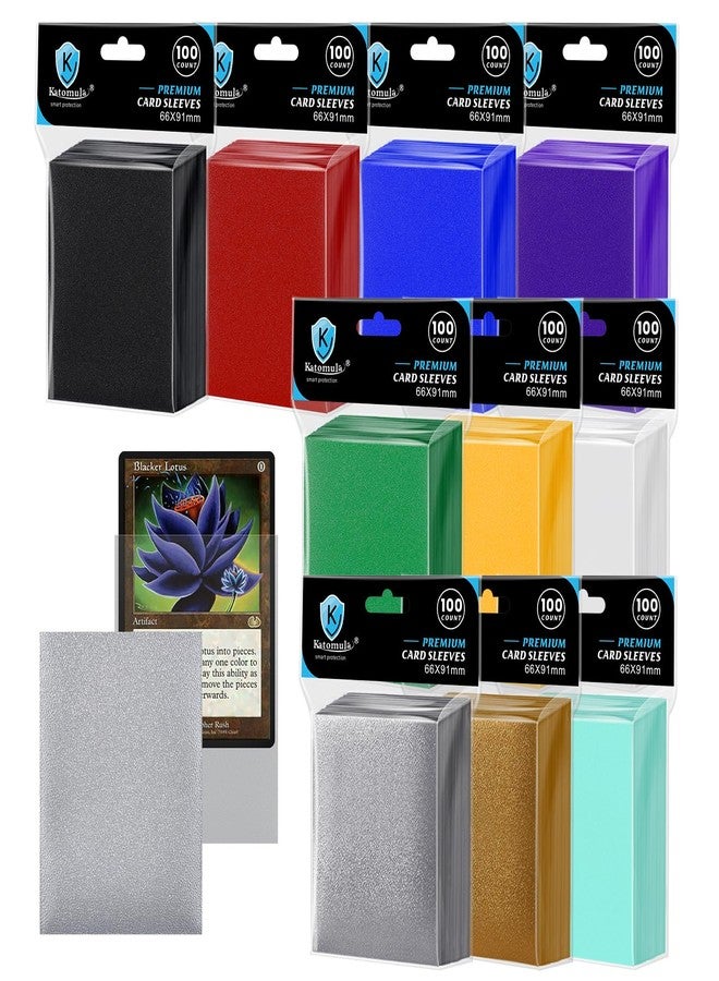Katomula 1000CT MTG Card Sleeves, Clear Front Textured Back, Standard Size, Plastic, 66x91mm, 1000pcs - Image 1