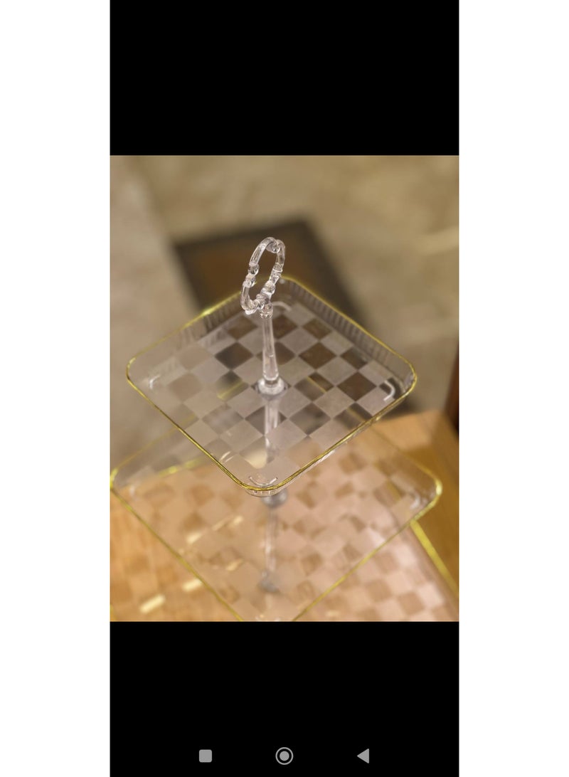 شياله اكريلك 3 دور ءات اطار ذهبي للكحك والمكسرات والشيكولاته - Image 1