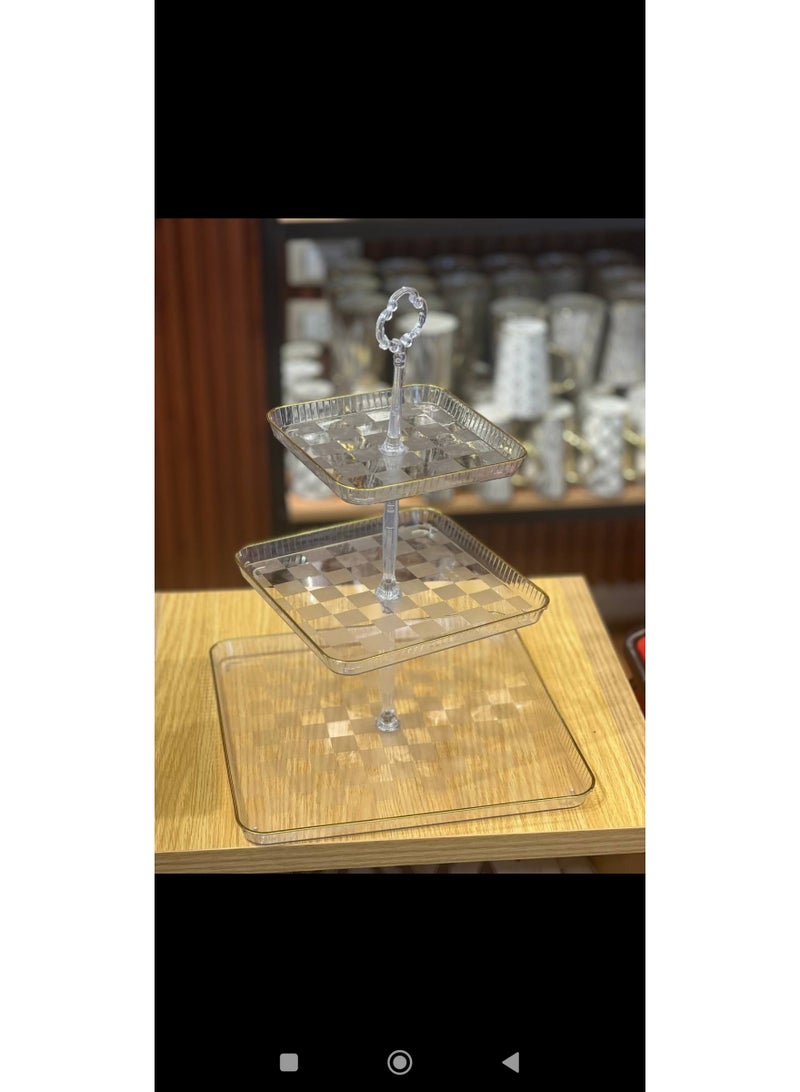 شياله اكريلك 3 دور ءات اطار ذهبي للكحك والمكسرات والشيكولاته - Image 4