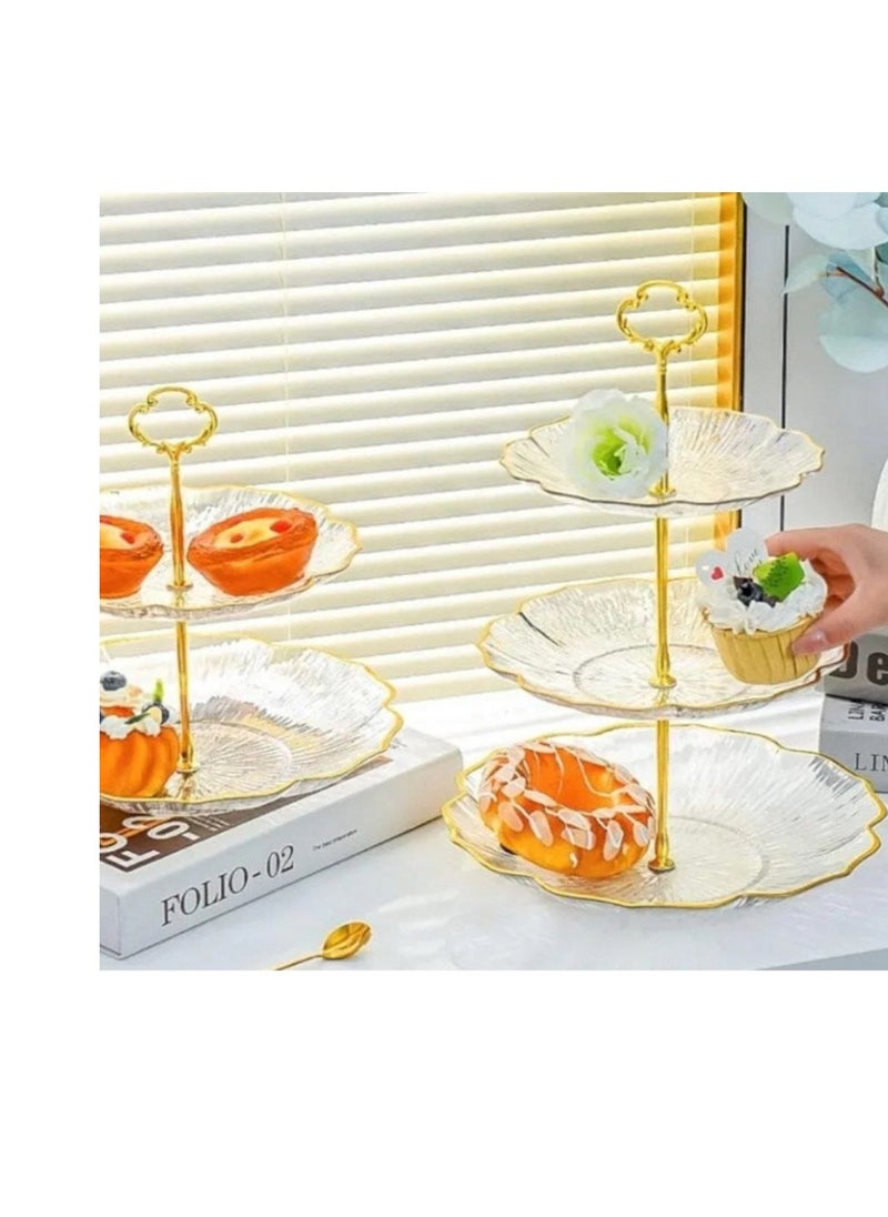 ماركة غير محددة - شياله اكريلك 3 دور ءات اطار ذهبي للكحك والمكسرات والشيكولاته - Image 1