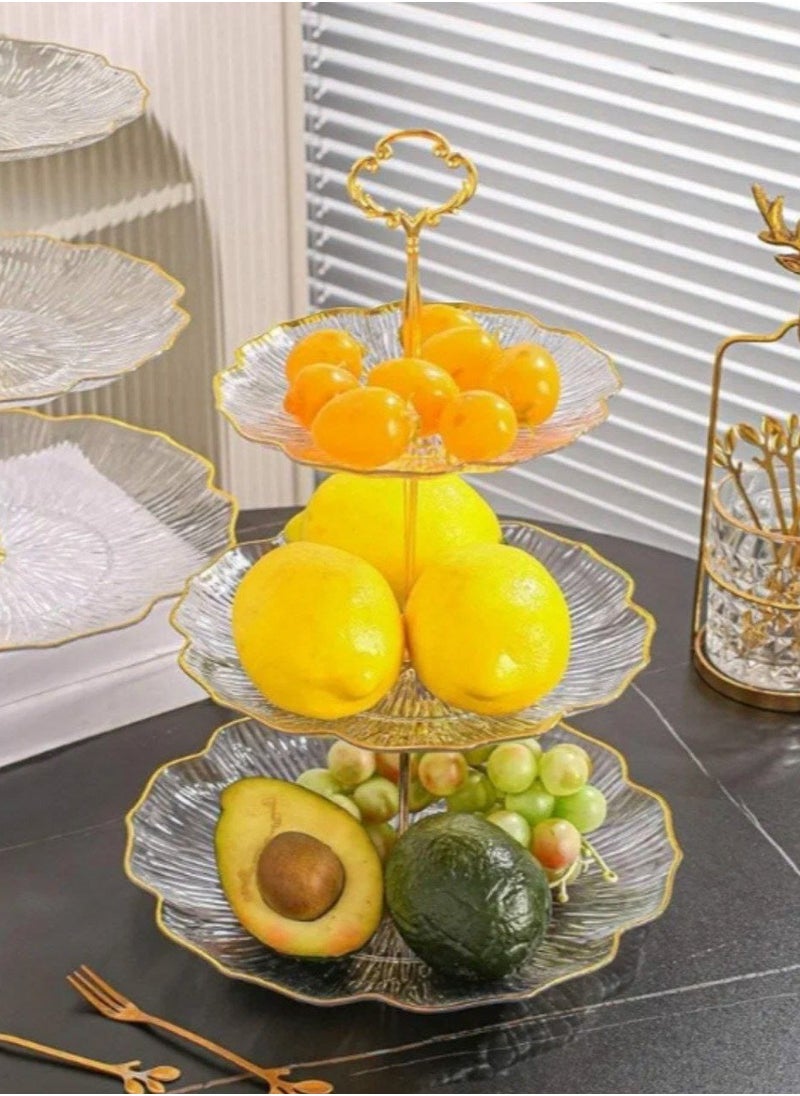 ماركة غير محددة - شياله اكريلك 3 دور ءات اطار ذهبي للكحك والمكسرات والشيكولاته - Image 1