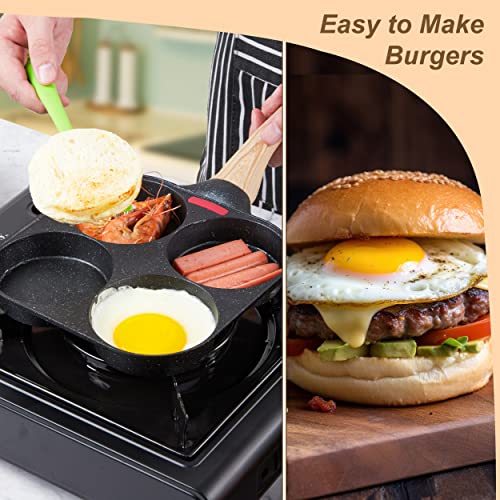 MyLifeUNIT Egg Frying Pan, 4-Cup Egg Pan Nonstick, Fried Egg Pan Skillet for Breakfast, Pancake, Hamburger, Sandwiches, Suitable for Gas Stove & Induction Cookware - Image 5