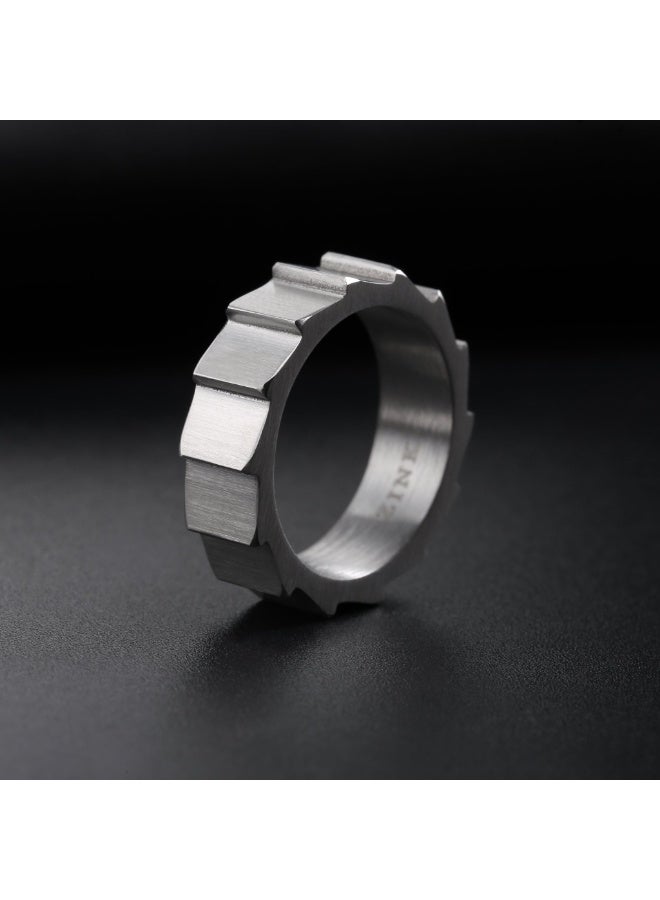 زنك خاتم زينك للرجال من الفولاذ المقاوم للصدأ الفضي | ZJRG032SM-19 - Image 3