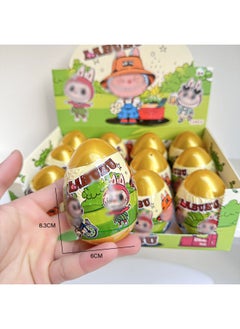 Generic Trendy Play Buckle Gashapon Ball Blind Egg Labubu Keychain Student Children Cute Cartoon Doll Decoration-Color:Yl7059 Labubu Keychain Doll Blind Eggs 12 Pieces-end Box-Specifications:Whole End  - Image 2
