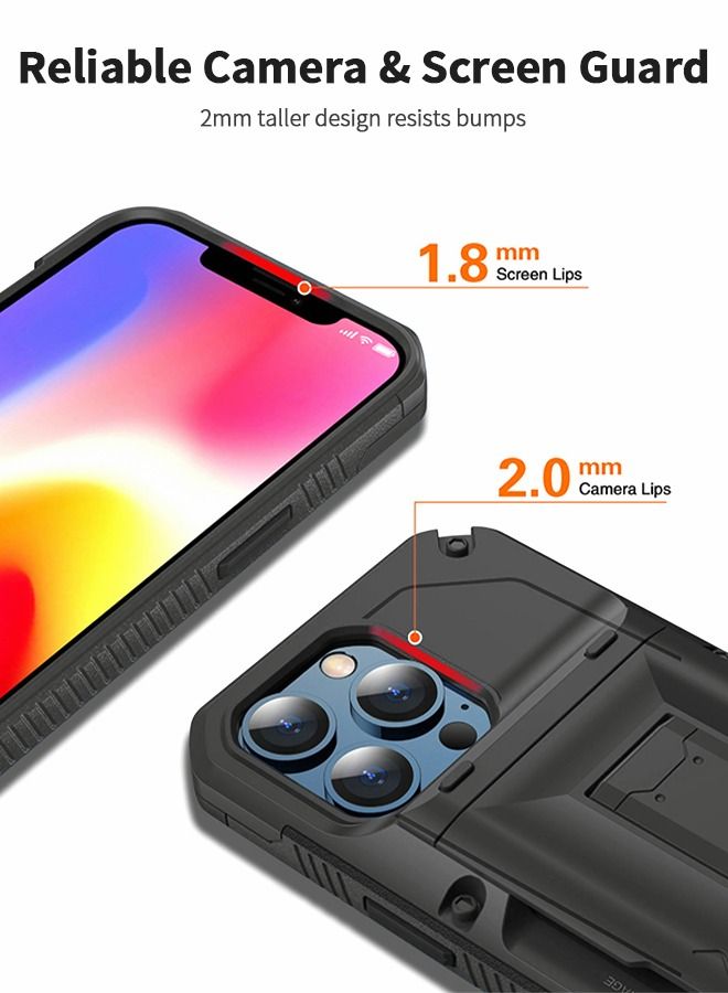 GROIC Designed for IPhone 14 Pro 6.1 Inch Case, Slider Wallet IPhone Case with Stand and 4 Cards Holder Back Cover, Full Body Shockproof Protection Hard Shell  - Image 4
