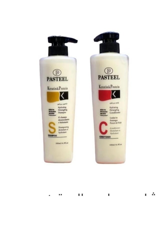 PASTEEL Pastel Protein and Keratin Shampoo and Conditioner - 500ml each
