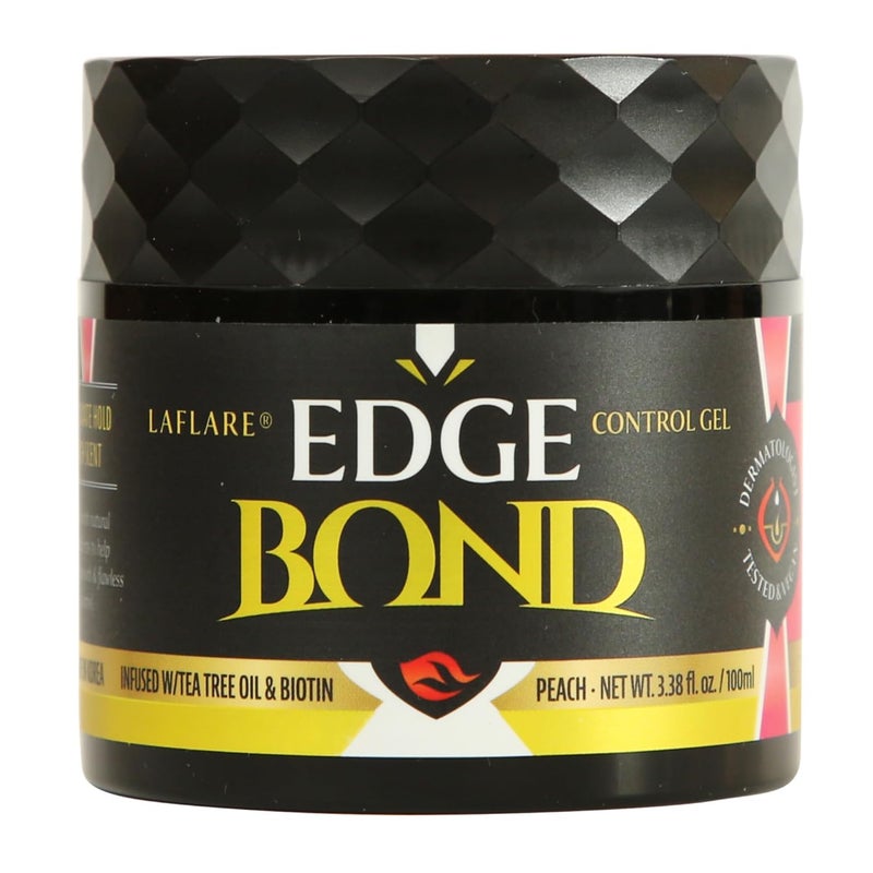 Laflare Edge control Extreme Hold Gel for Nature & kids Hair w Biotin & Coconut Oil Non-Greasy for All Hair type 100ml (Peach)