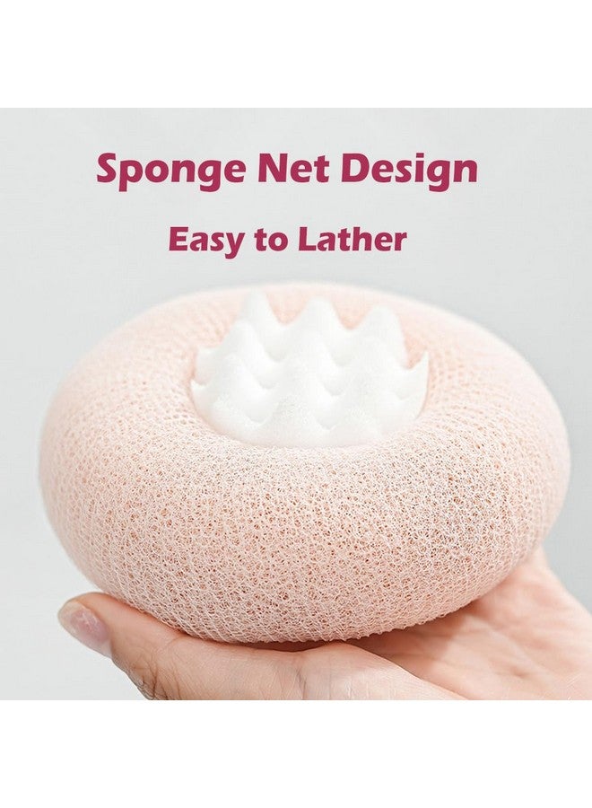 NewRichBee 2 Pack Exfoliating Body Brush with Loop Design and Suction Organizer (Pink&Blue) - Image 2