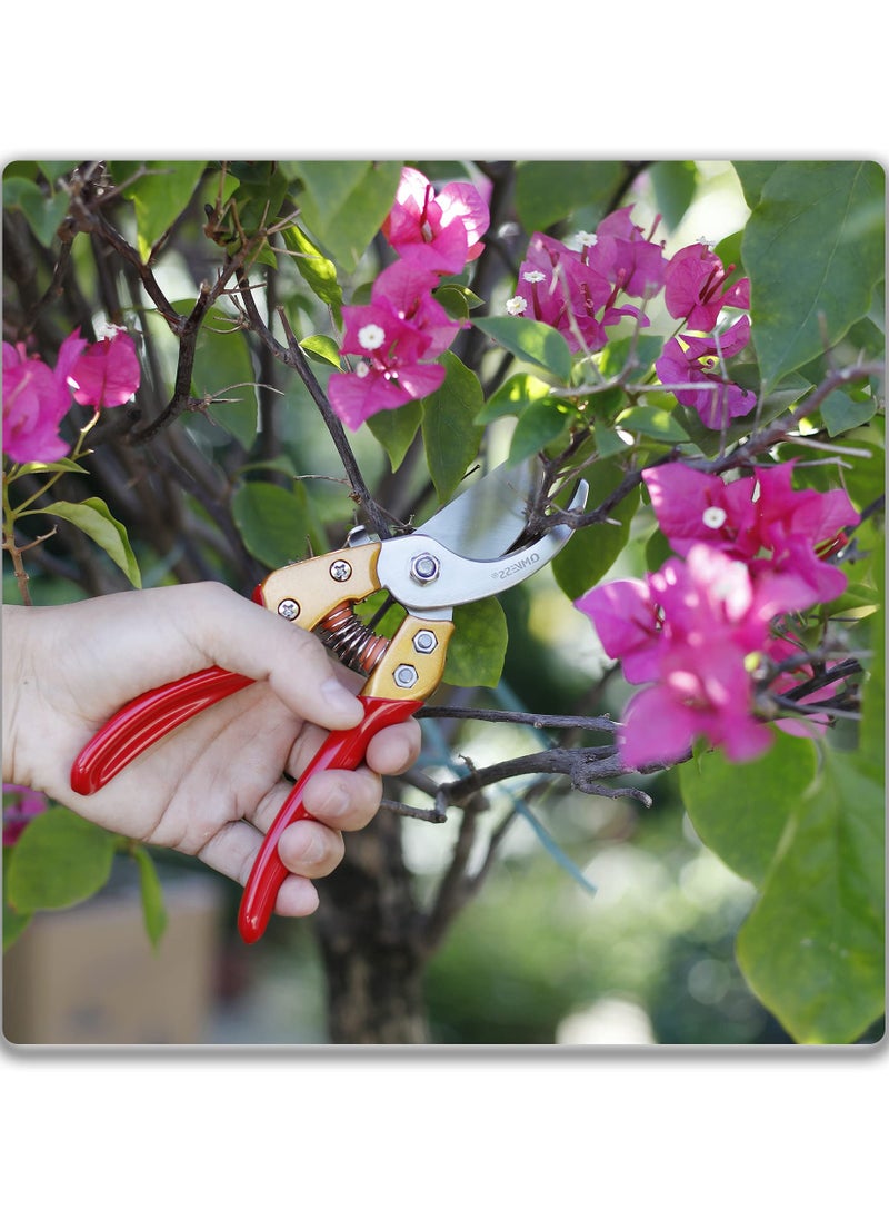 Excefore Pruning Shears For Gardening, Professional Hand Garden Shears Heavy Duty, Sharp Precision Ground Steel Blade Bypass Garden Scissors, For Flowers, Houseplants, Bonsai Or Garden, 8 In  - Image 4