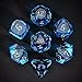 UDIXI 7Piece Glass Dice Set DD MultiFaceted DiamondCut Glass DND Dice for RPG Tabletop Games Blue - Image 2