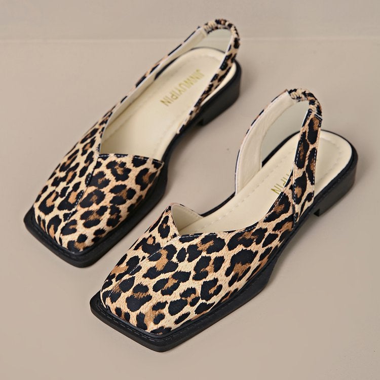 Style Baotou Sandals For Women, Girls' Square Toe Slip-On Lazy Bean Sandals For Women - Image 4