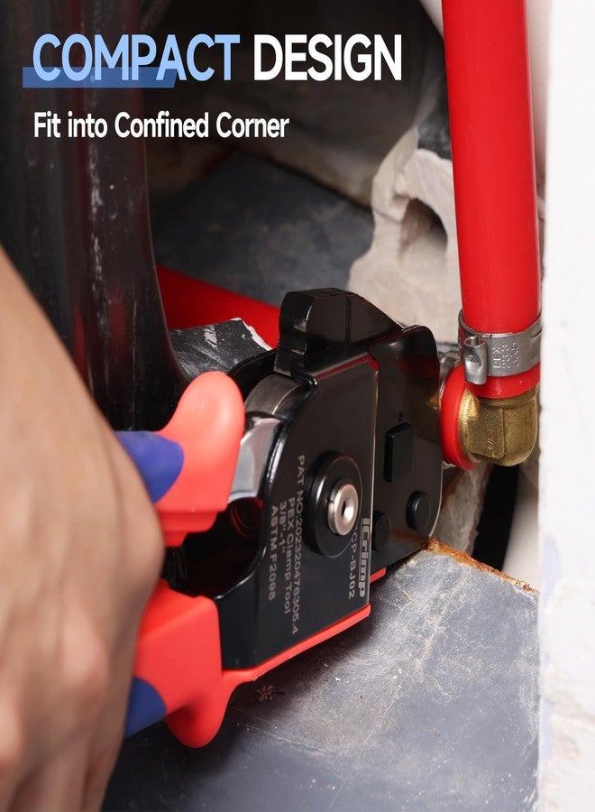 IWISS iCrimp One-Hand Crimping Tool Meets ASTM F2098, PEX Clamp Cinch Tool Kit with 20PCS 1/2-in, 10PCS 3/4-in PEX Clamps and Pipe Cutter- All in One - Image 5