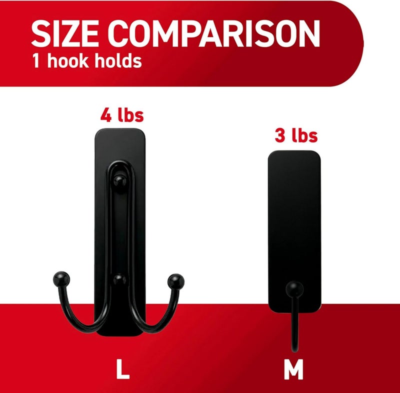 Command Medium Matte Black Decorative Hook, 2-Hooks, 4-Strips Per Pack, Decorate Damage-Free - Image 5