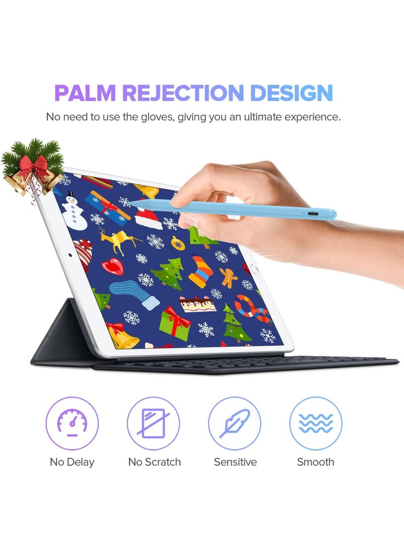 جامجيك قلم JAMJAKE لأجهزة iPad من الجيلين 11 و10 - قلمان نشطان للشحن السريع متوافقان مع أجهزة Apple iPad Pro 11 بوصة/12.9 بوصة/M4، وiPad Air 3/4/5/M2/M3، وiPad 6-11، وiPad mini من الجيلين 5 و6 (2018-2025) - أزرق - Image 4
