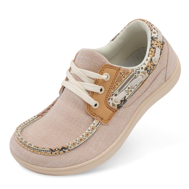 BARERUN Women's Minimalist Barefoot Low Zero Drop Shoes Female Sneakers Width Ladies Trail Running Workout Exercise Jogging Tennis Gym Cross Camping Trekking/Gum Beige Women Size 7.5 Wide Toe Box - Image 1