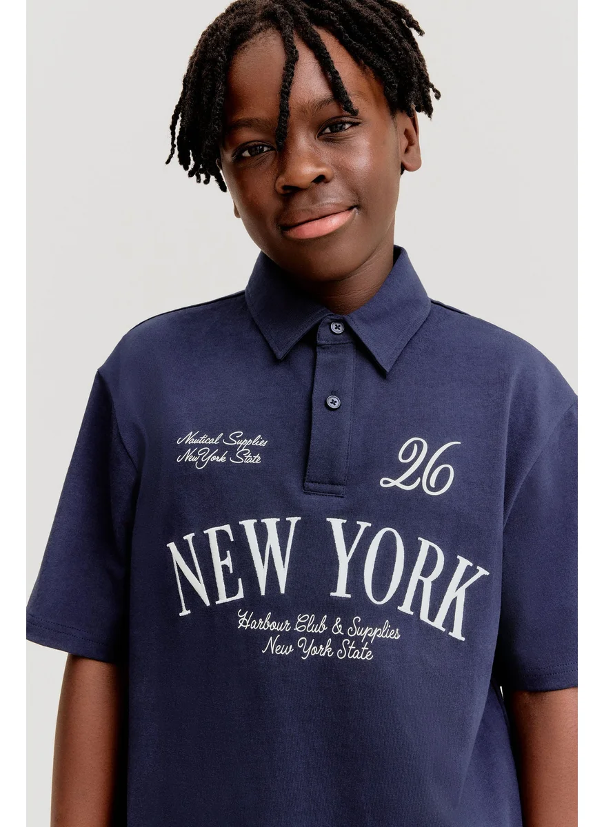 H&M Text-Motif Polo Shirt